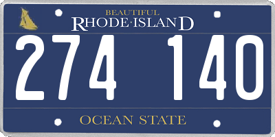 RI license plate 274140