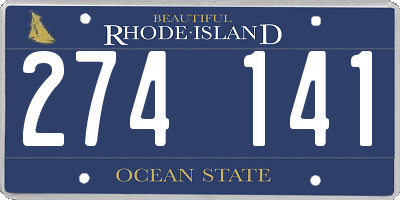 RI license plate 274141