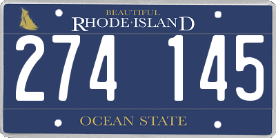 RI license plate 274145