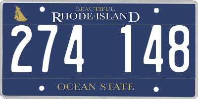 RI license plate 274148