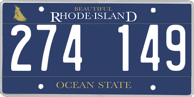 RI license plate 274149