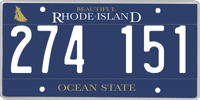 RI license plate 274151