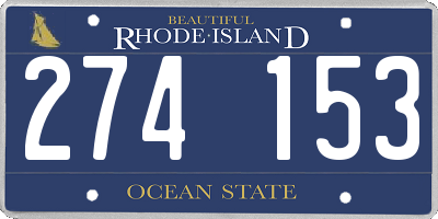 RI license plate 274153