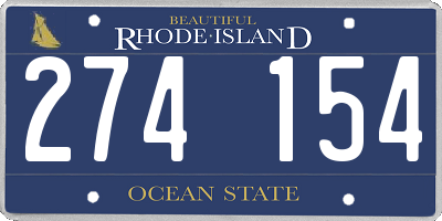 RI license plate 274154