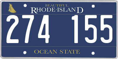 RI license plate 274155