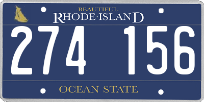 RI license plate 274156