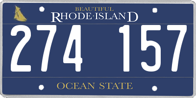 RI license plate 274157