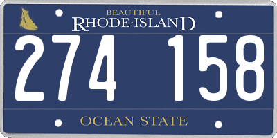 RI license plate 274158