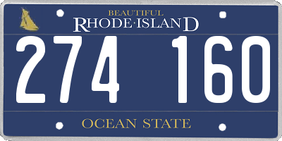RI license plate 274160