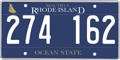 RI license plate 274162