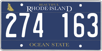 RI license plate 274163