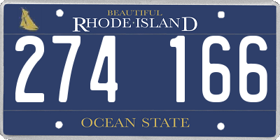 RI license plate 274166