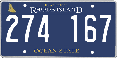 RI license plate 274167
