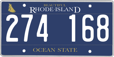 RI license plate 274168