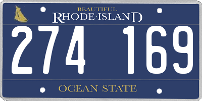 RI license plate 274169