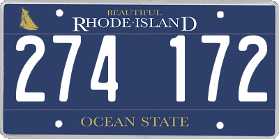 RI license plate 274172