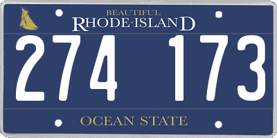 RI license plate 274173