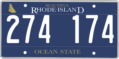 RI license plate 274174