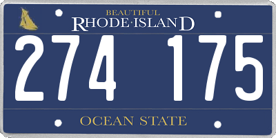 RI license plate 274175