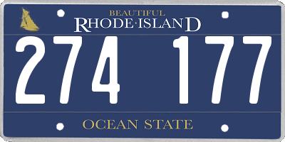 RI license plate 274177