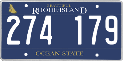 RI license plate 274179