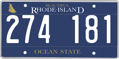 RI license plate 274181