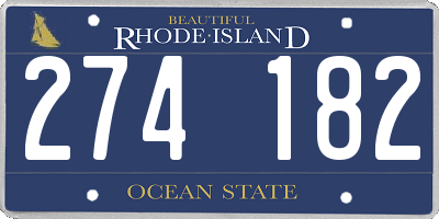 RI license plate 274182