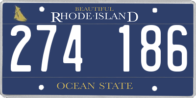 RI license plate 274186