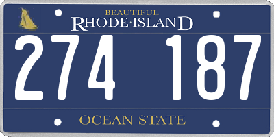 RI license plate 274187