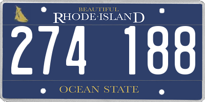 RI license plate 274188