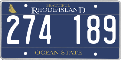 RI license plate 274189