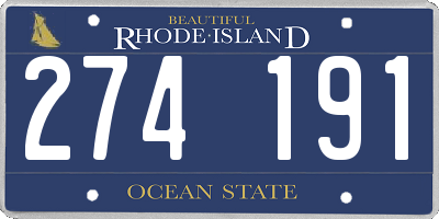 RI license plate 274191