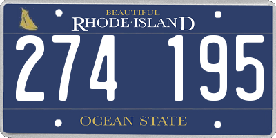 RI license plate 274195