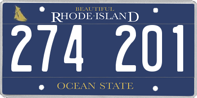 RI license plate 274201