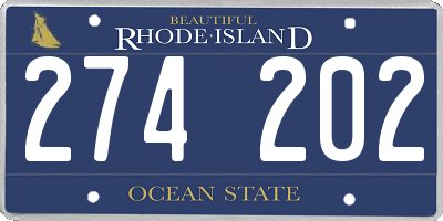 RI license plate 274202