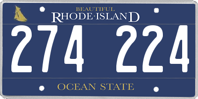 RI license plate 274224