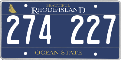 RI license plate 274227