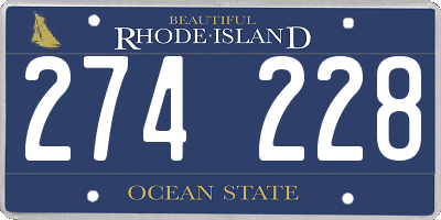 RI license plate 274228