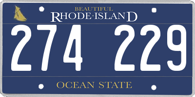 RI license plate 274229