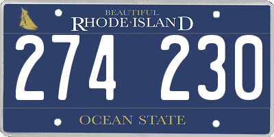 RI license plate 274230