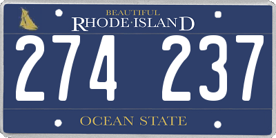 RI license plate 274237