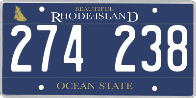 RI license plate 274238