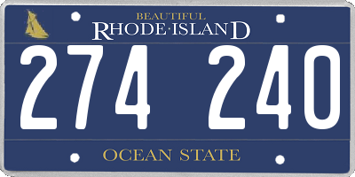 RI license plate 274240