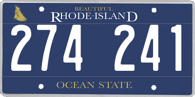 RI license plate 274241