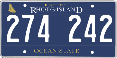 RI license plate 274242