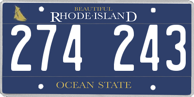 RI license plate 274243