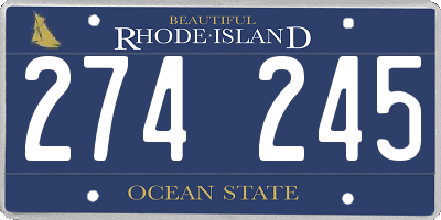 RI license plate 274245