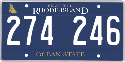 RI license plate 274246