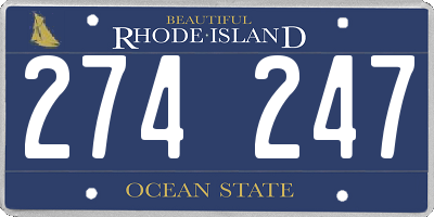 RI license plate 274247