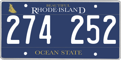 RI license plate 274252